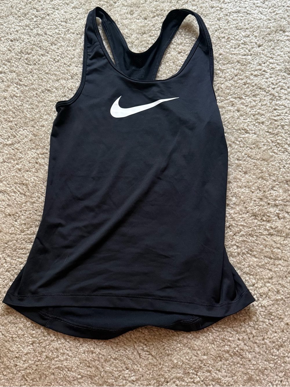 Nike Black Racerback Tank with White Swoosh